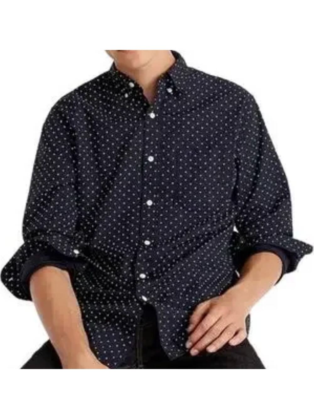 J. Crew Secret Wash Cotton Poplin Shirt Button Down Classic Fit Stretch Green LT
